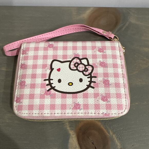 Unbranded Handbags - Hello Kitty Pink Gingham Wallet With A Wristlet Strap EUC